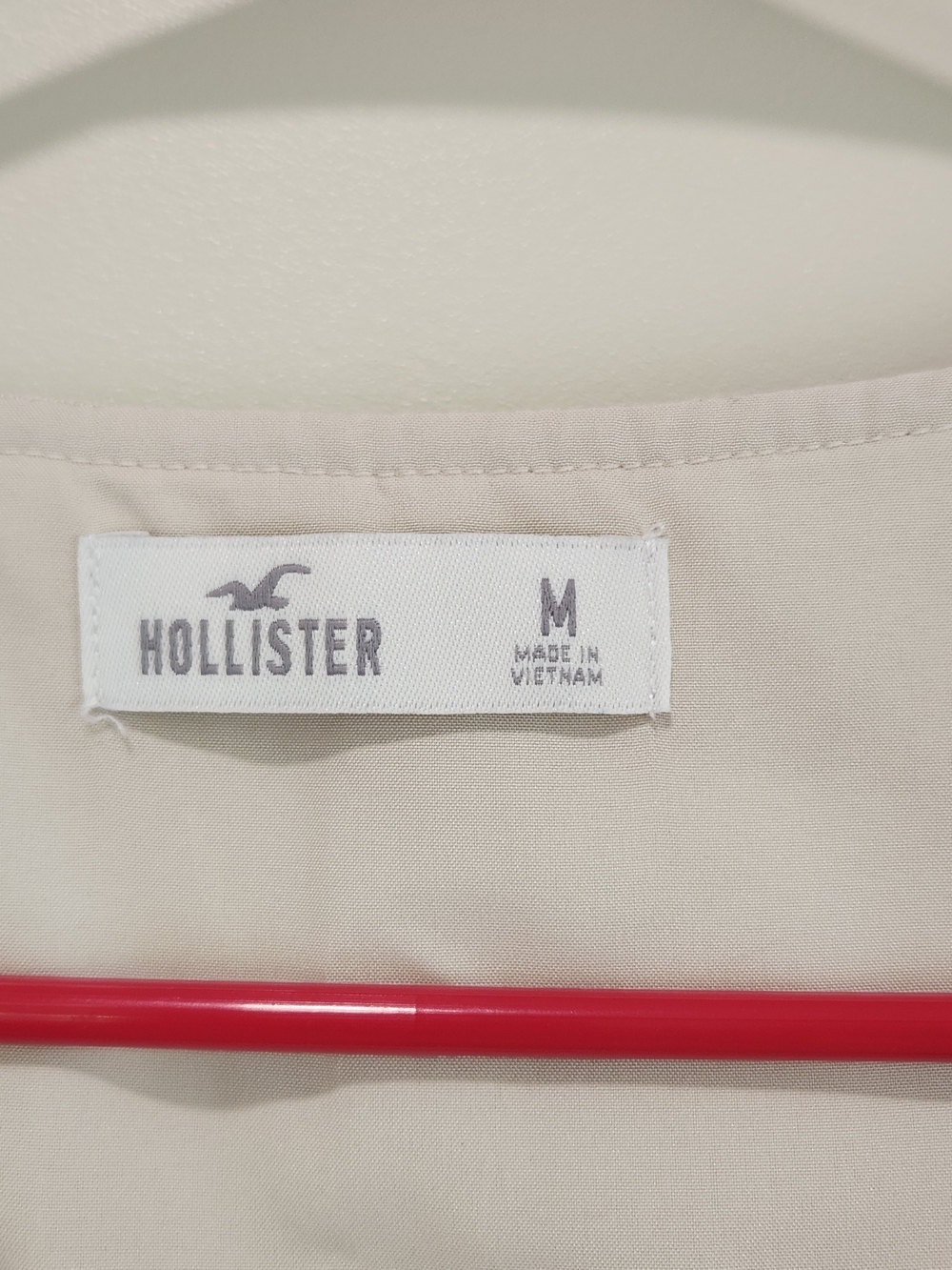 Hollister Cream Button-Front Linen Blend Crop Top Button Vest Medium - Picture 3 of 12